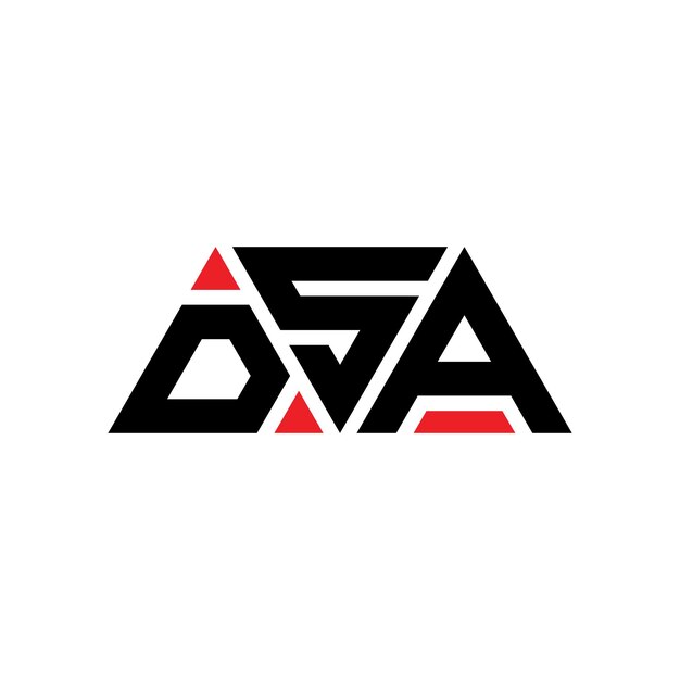 삼각형 모양의 삼각형 로고 디자인 모노그램 DSA 삼각형 터 로고 템플릿 DSA 빨간색 삼각형로고 간단하고 우아하고 고급스러운 로고 DSA