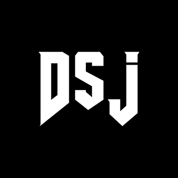 DSJ letter logo ontwerp voor technologiebedrijf DSJ logo ontwerp zwarte en witte kleurencombinatie DSJ logo DSJ vector DSJ ontwerp DSJ icoon DSJ alfabet DSJ typografie logo ontwerp