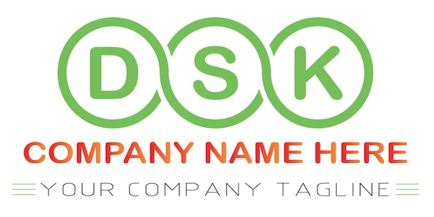 Dsk letter logo design