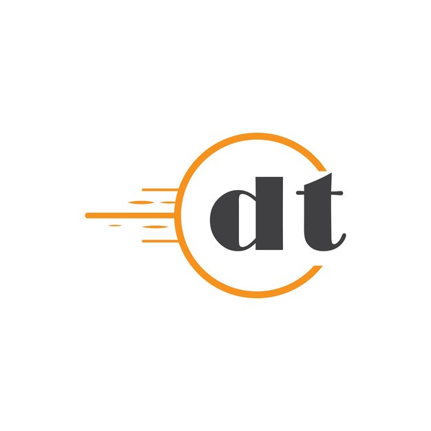 dt aanvankelijk monogram logo met cirkel stijl ontwerp