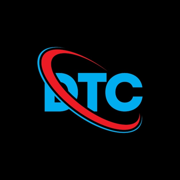 DTC logo DTC letter DTC letter logo ontwerp Initialen DTC logo gekoppeld aan cirkel en hoofdletters monogram logo DTC typografie voor technologie bedrijf en vastgoed merk