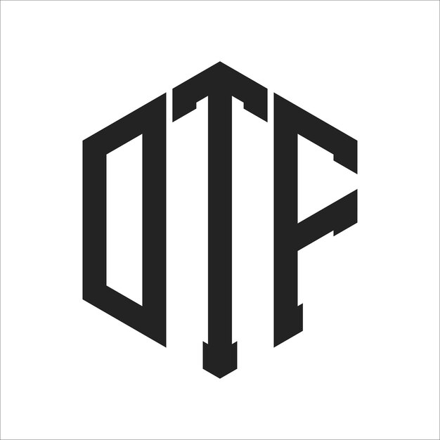 Дизайн логотипа DTF Первоначальная буква DTF Монограмма Логотип с использованием шестиугольной формы