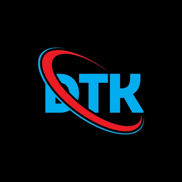 DTKのロゴ DTK文字 DTK字母 ロゴデザイン DTKロゴは円と大文字のモノグラムでリンクされています DTKテクノロジービジネスと不動産ブランドのタイポグラフィー