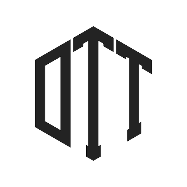 デザイン DTT ロゴ イニシャルレター DTT モノグラム ロゴ ヘクサゴン形