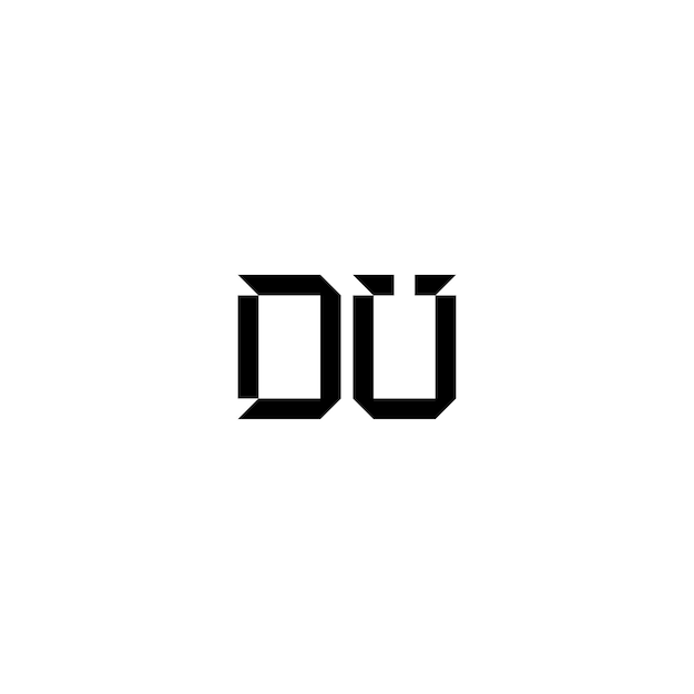 Du 모노그램 로고 디자인 문자 텍스트 이름 기호 흑백 로고타입 알파벳 문자 단순 로고