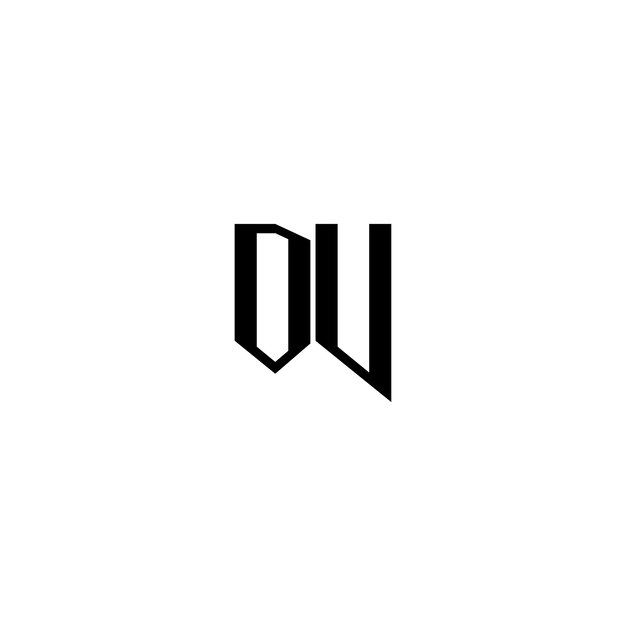 Вектор du монограмма дизайн логотипа буква текст имя символ монохромный логотип алфавит персонаж простой логотип