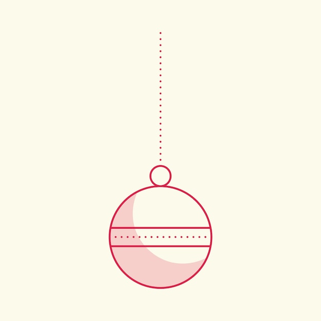 Vector dual tone christmas ball or bauble hang element on cosmic latte background