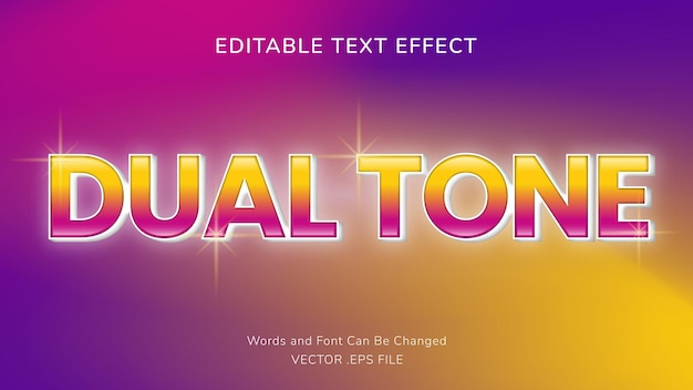 Vector dual tone text effect