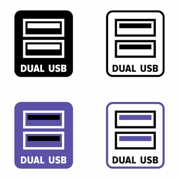 Двойной векторный информационный знак USB
