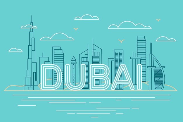 Iscrizione della città di dubai