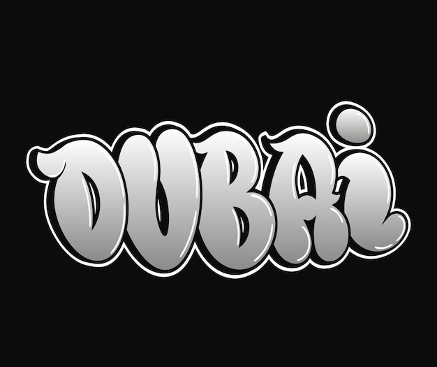 Dubai-graffiti-stijl met letters van één woord