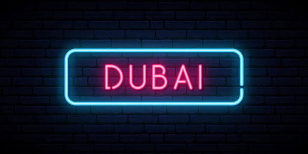 Insegna al neon di dubai.