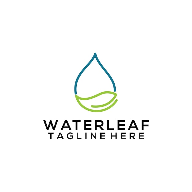 Dubbele betekenis logo concept van water en blad geïsoleerd op een witte achtergrond