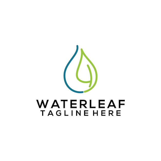 Dubbele betekenis logo concept van water en blad geïsoleerd op een witte achtergrond