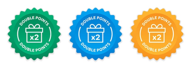 Dubbele punten label pictogramserie. X2 punt symbool.