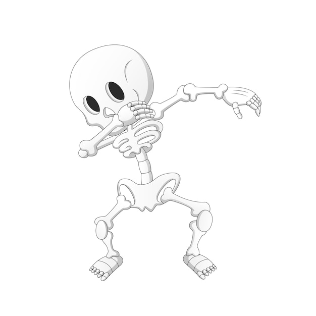 Vector dubbing cartoon skeleton