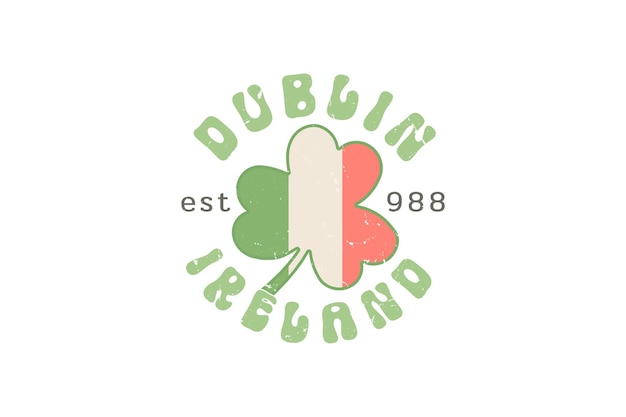 Irlanda dublino retro st patrick's day tipografia disegno di magliette