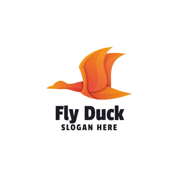 Шаблон логотипа градиент животных утка