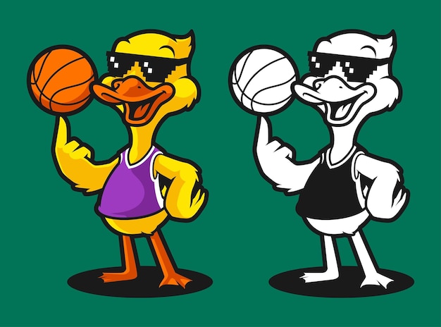 Mascotte del personaggio dei cartoni animati di pallacanestro