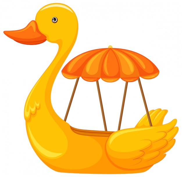 A duck boat on white background