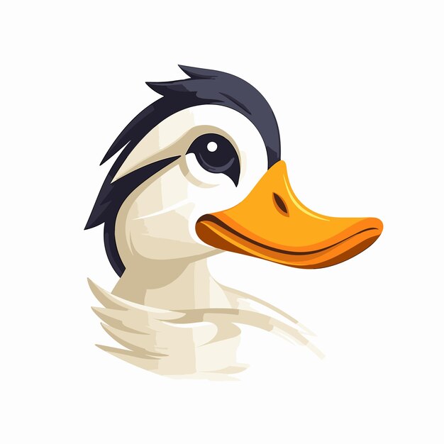 Vector duck cartoon logo icon illustration modern design