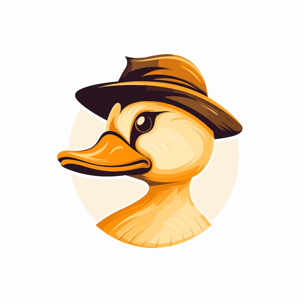 Vector duck cartoon logo icoon illustratie modern ontwerp