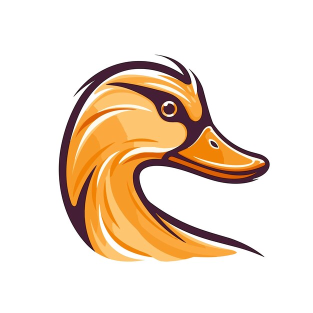 Vector duck cartoon logo icoon illustratie modern ontwerp