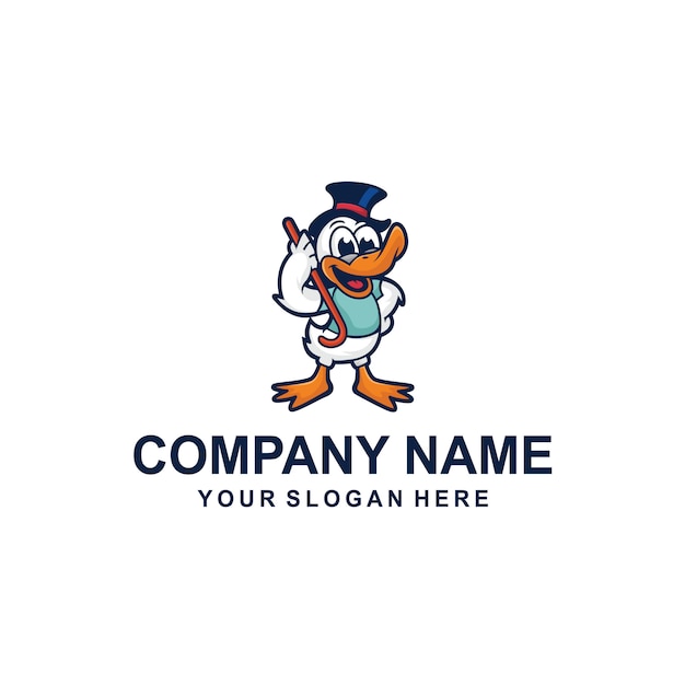 Duck cartoon logo vector