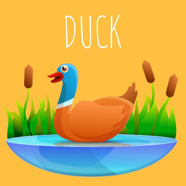 Duck concept illustration, cartoon style