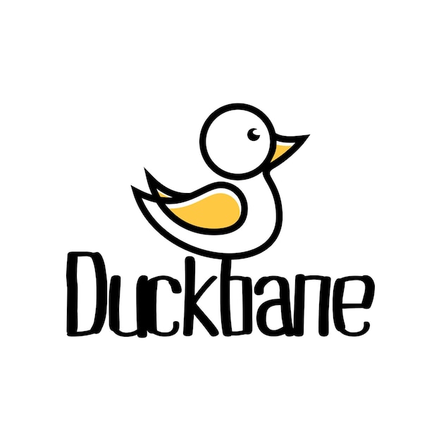 Vector duck cute icon logo design