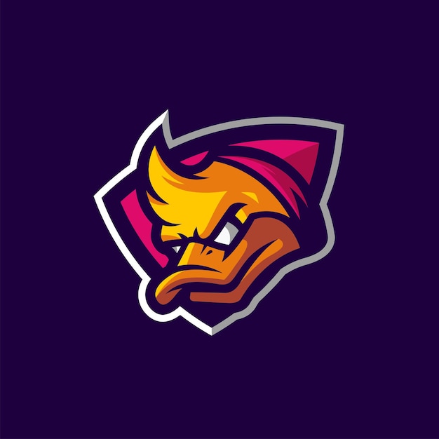 duck esport logo with yellow and red