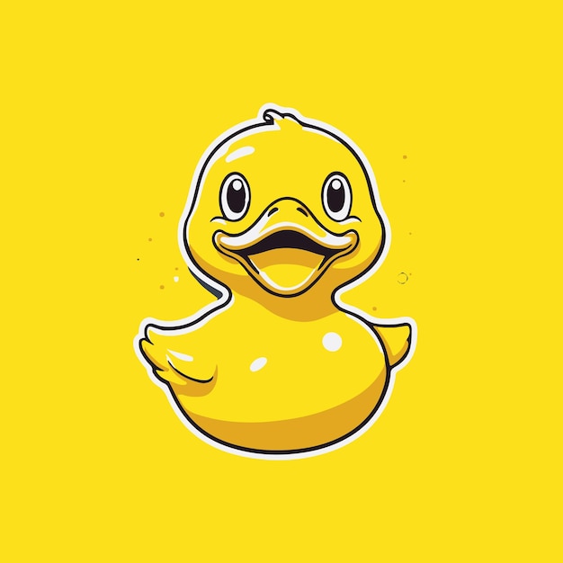A duck excited sticker cute vector