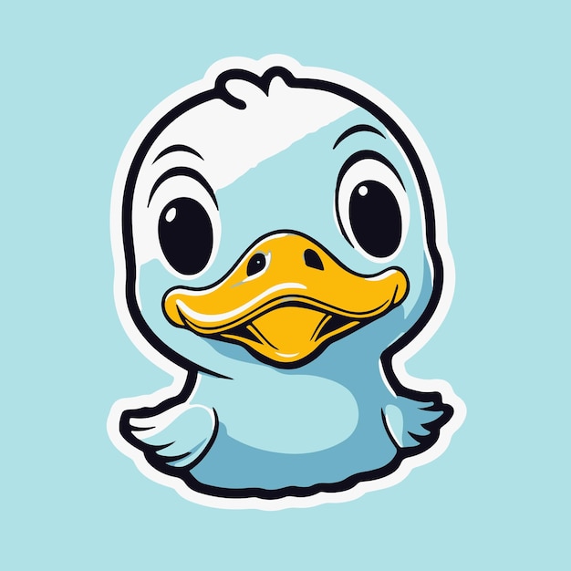 Vector a duck excited sticker cute vector