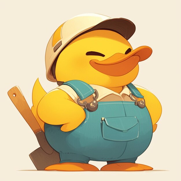 Vector a duck farmer cartoon style