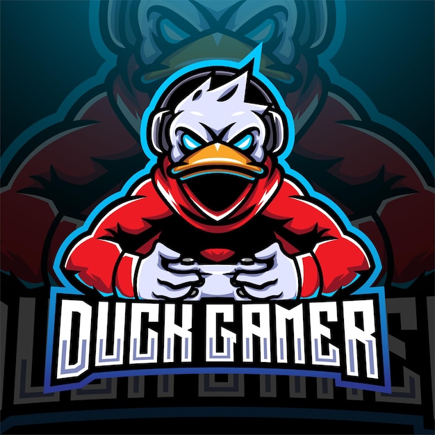 Duck gamer esport mascot logo