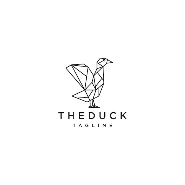 Duck geometric polygonal logo vector icon design template