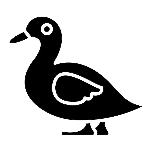 Duck Glyph Solid Black Illustration