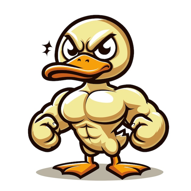 Vector duck gym mascotte logo vector illustratie