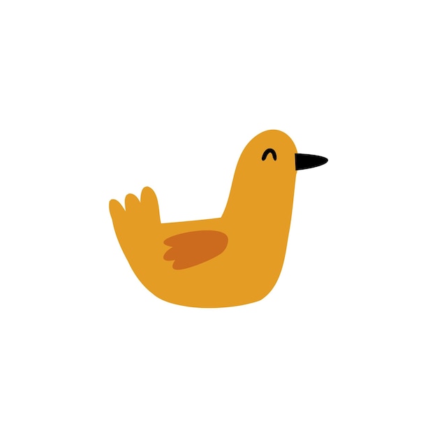 Duck hand drawn in flat style baby illustration