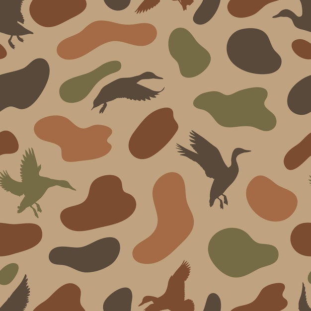 Duck hunter seamless vector pattern