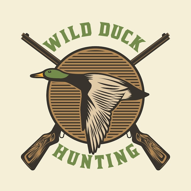 Vector duck hunting wild emblem badge