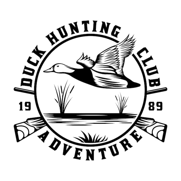 Vector duck hunting wild emblem badge