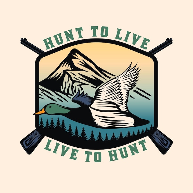 Duck hunting wild emblem badge