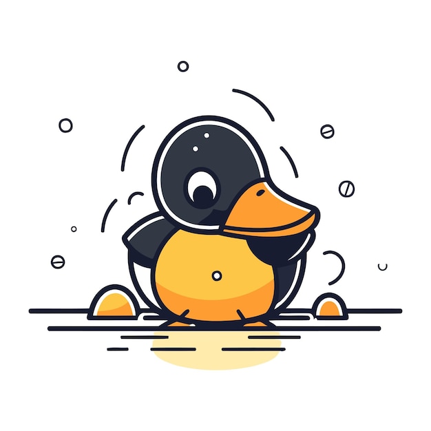 Vector duck icon cute cartoon duck character vector illustration