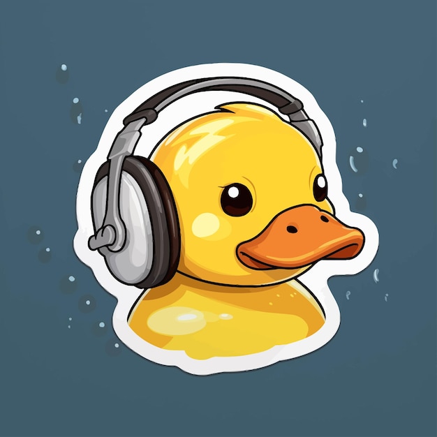 duck illustration with headphone