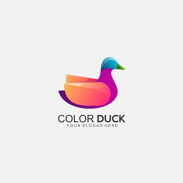 Duck logo design gradient colorful