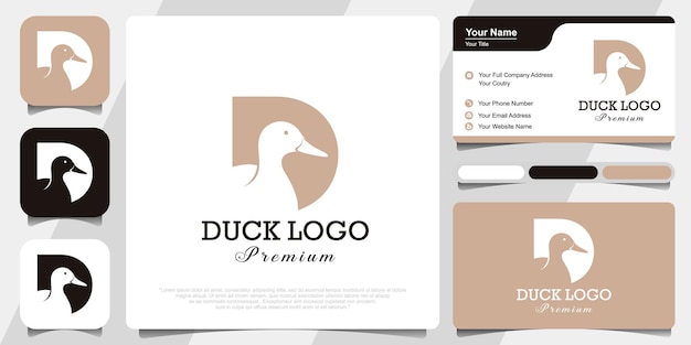 Duck logo design letter D