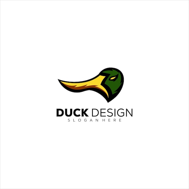 Mascotte del design del logo dell'anatra