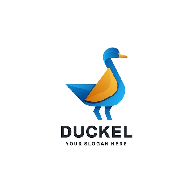 Duck Logo Gradient Vector Icon Illustration