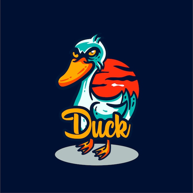 Illustrazione della mascotte logo duck